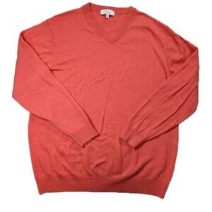 Turnbury Extra Fine Merino Wool Sweater Mens 2XT Coral Lightweight